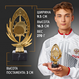Кубок для награждения победителей 1 шт. Фигура подарочная в спорте и конкурсах под нанесение. Наградная атрибутика. Сувенирная призовая статуэтка.